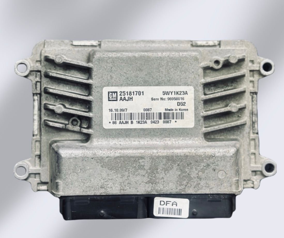 Etiqueta ECU Chevrolet GM 25181701 AAJH 5WY1K23A Serv No 96958616 D52